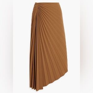 A.L.C. Asymmetrical Tan Pleated Skirt
